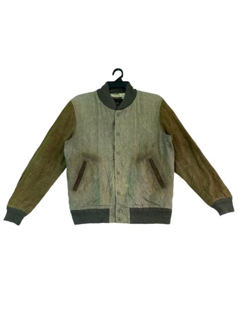 Other Designers Vintage - Rare 50 Cinquanta hemp cotton/goatskin leather sleeve jacket