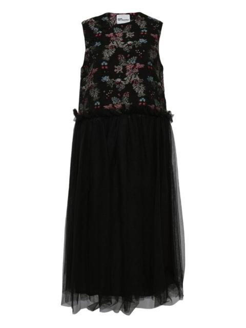 Noir Kei Ninomiya floral-jacquard tulle midi dress