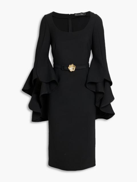 Oscar de la Renta Ruffled wool-blend crepe midi dress