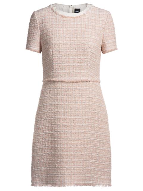 BOSS TWEED DRESS WITH STRETCH-COTTON TRIMS