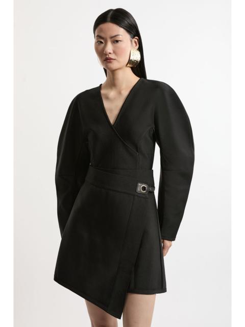 KAREN MILLEN Tall Figure Form Bandage Asymmetric Mini Skirt