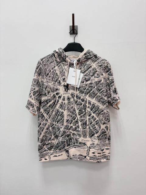 Dior Dior SS24 Paris Map Print Short Sleeve Hoodie Beige