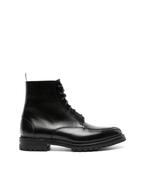 Wingtip leather boots