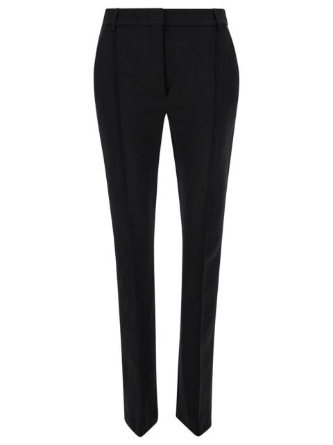 Sportmax Sportmax Women Black Cigarette Pants With Pences In Polyammide Stretch Woman