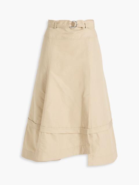 3.1 Phillip Lim Belted cotton-blend ottoman midi skirt
