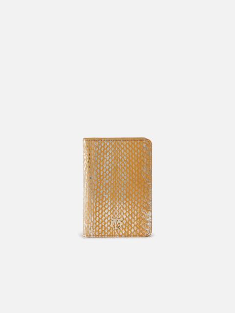 PINKO PINKO GALLERIA VINTAGE LAMINATED REPTILE SKIN PASSPORT HOLDER