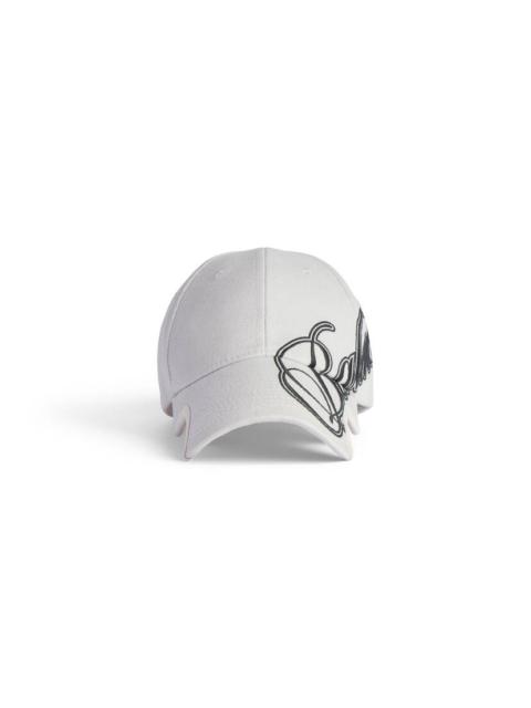 BALENCIAGA Men's Cursive Cap in Dirty White