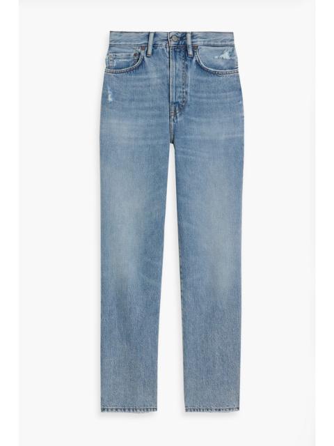 Acne Studios Cropped distressed high-rise straight-leg jeans