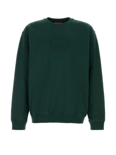 GUCCI Gucci Men Bottle Green Cotton Sweatshirt