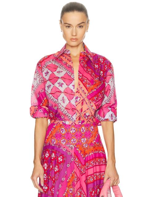 PUCCI Long Sleeve Button Up Top