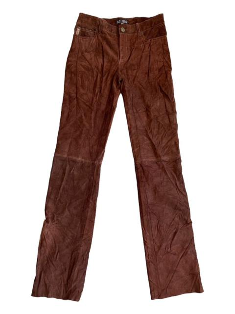 Other Designers Deadstock Vintage Distressed Armani Jeans Leather Pants