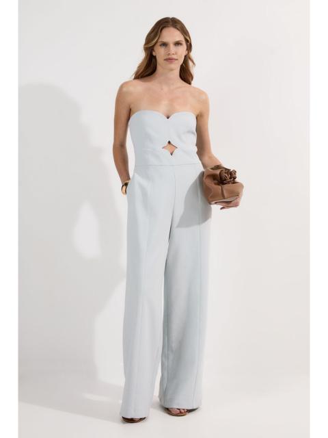 KAREN MILLEN Compact Stretch Bandeau Tailored Wide Leg Jumpsuit
