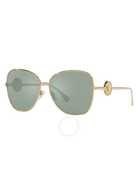 Versace Azure Mirror Silver Butterfly Ladies Sunglasses VE2256 10029C 60