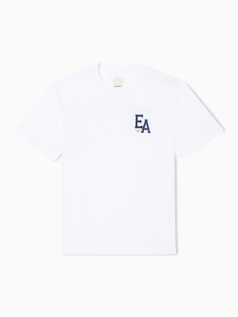 EMPORIO ARMANI ASV EAGLE CLUB ORGANIC JERSEY T-SHIRT WITH PRINT