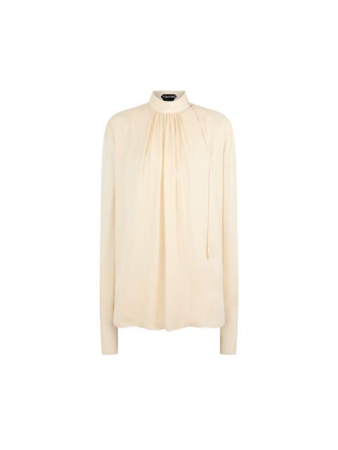 TOM FORD WASHED SILK GEORGETTE LONG SLEEVE BLOUSE