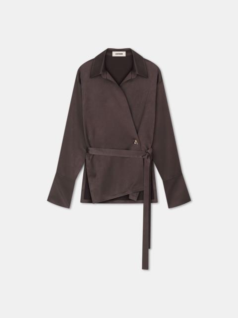 AERON NEEL
Satin wrap shirt