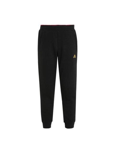 adidas adidas M Pants Solid Color Casual Sports Bundle Feet Long Pants Black H55257