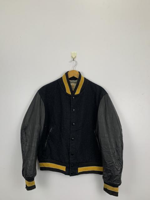 Other Designers Vintage - Vintage 80/90s Golden Bear Sleeve Leather Varsity Jacket