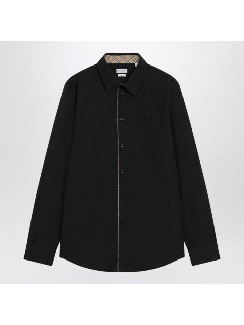 Burberry Burberry Classic-Fit Cotton Poplin Shirt With Check Trim, Black Men