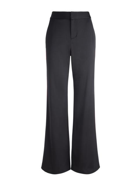 Alice + Olivia DYLAN HIGH RISE WIDE LEG PANT WITH RACING STRIPE DETAIL