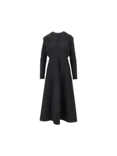 Victoria Beckham Victoria Beckham Wool Dolman Midi Dress Grey