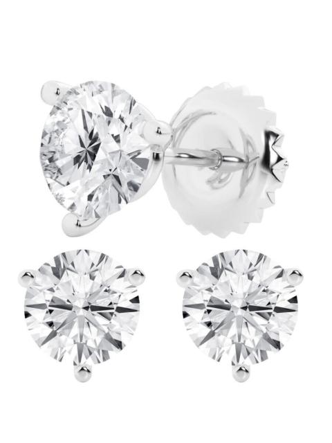Other Designers Brilliant Diamond 4 Carat Round Cut Lab Grown Diamond Stud Earrings in Platinum, G-H Color, VS Clari