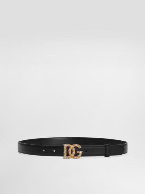 Dolce & Gabbana Calfskin belt with DG logo