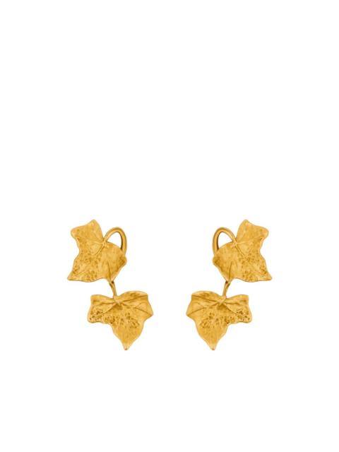 Oscar de la Renta leaf drop earrings