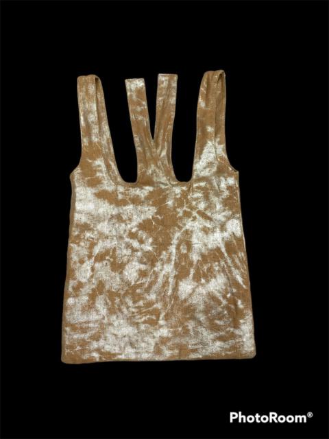 Other Designers Other - METALLIC SILVER DISTRESSED PATTEN FABRIC SHOPPING BAG