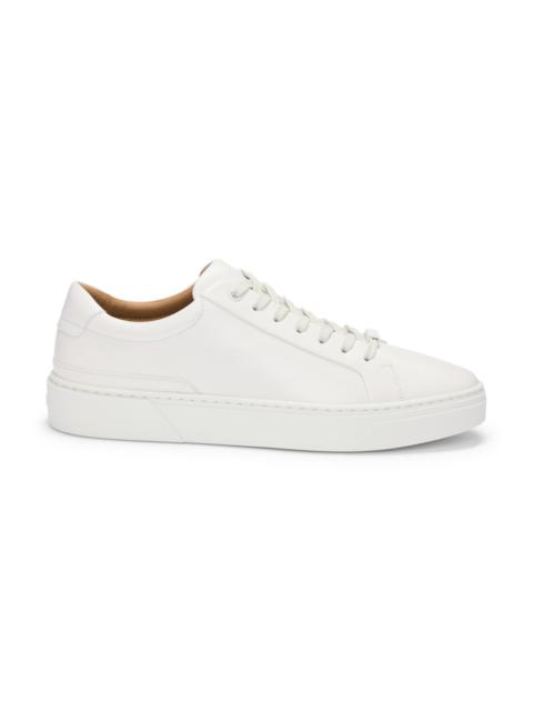 BOSS GARY LEATHER LOW-TOP TRAINERS WITH BRANDED LACE LOOP