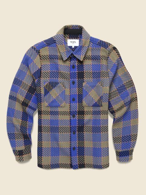 Wax London Whiting Overshirt - Pike Check Blue Multi