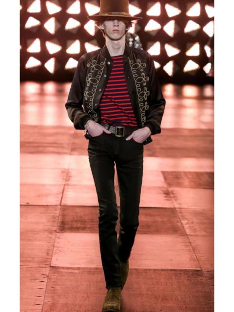 SAINT LAURENT SLP 15SS Psych Rock Viscose Embroidered Teddy Jacket
