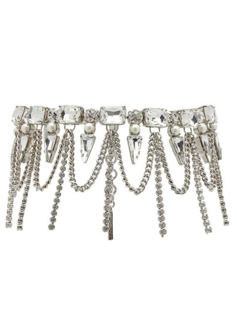 Alessandra Rich Crystal-Layered Chocker Necklace