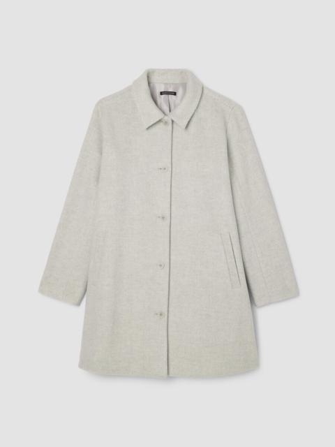 EILEEN FISHER Soft Wool Herringbone Classic Collar Coat