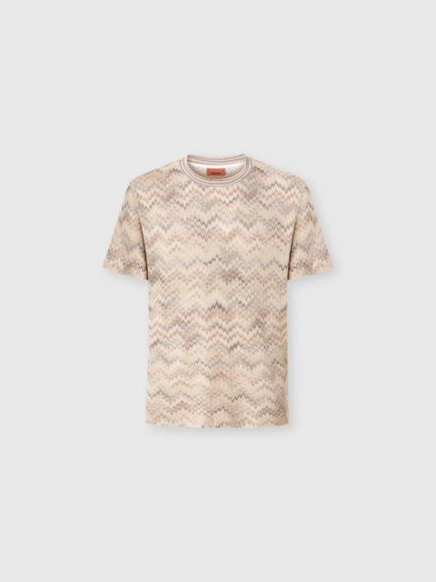 Missoni Crew-neck cotton T-shirt with dégradé snake pattern
