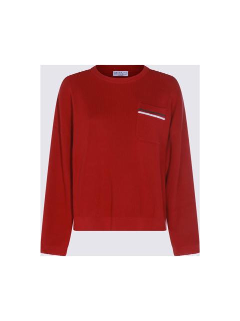 Brunello Cucinelli Red Cotton Knitwear