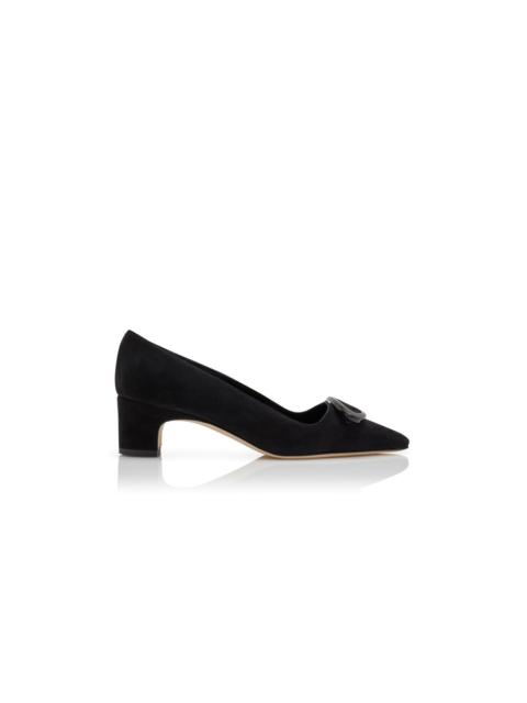 Manolo Blahnik Black Suede Pointed Toe Pumps