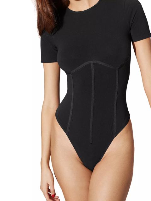 Fleur du Mal Short Sleeve Thong Bodysuit