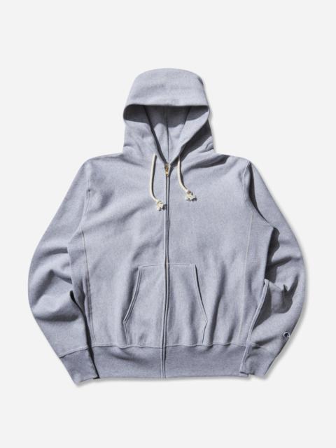 Champion Men's Made in USA Reverse Weave Zipped Hoodie Oxford Gray