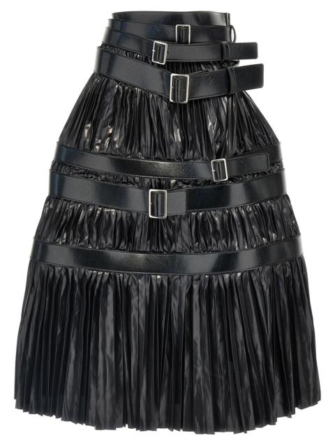 Pleated Skirt With Belts Skirts Black