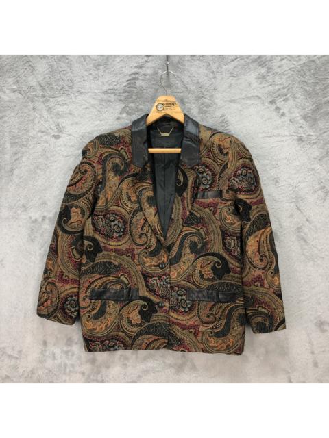 Other Designers Japanese Brand - RARE🔥 PRINZIPAL PAISLEY GRAPHIC LEATHER JACKET #5928-214