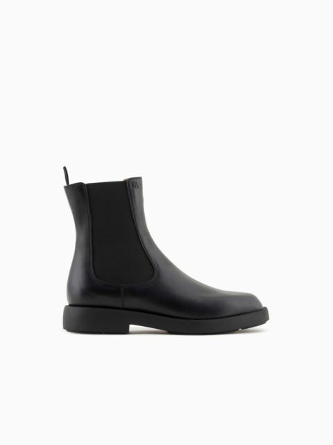 EMPORIO ARMANI Icon leather Beatle boots