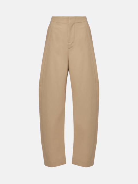 Cotton twill wide-leg pants