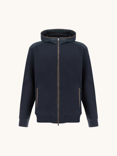 Paul & Shark X‑SOFT ZIP‑UP SWEATSHIRT IN VISCOSE WITH ALCANTARA® DETAILS