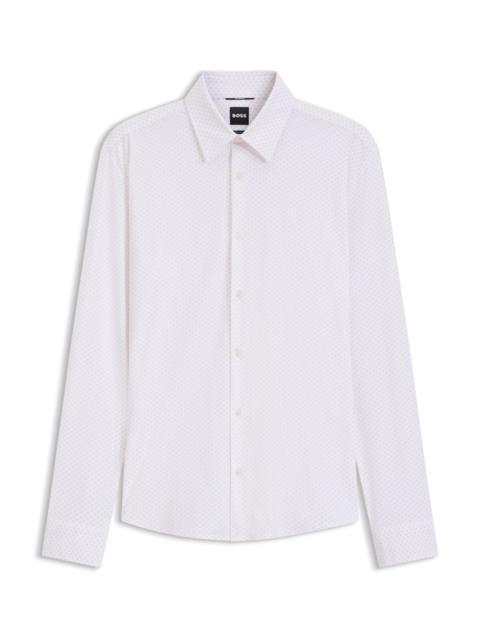 BOSS PRINTED REGULAR-FIT SHIRT IN PERFORMANCE-STRETCH JERSEY