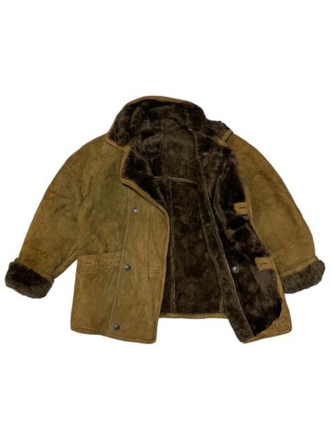 Beams sherpa fur leather jacket