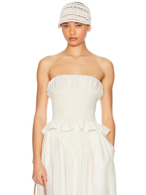 HELSA The Smocked Tunic in Silk And Wool