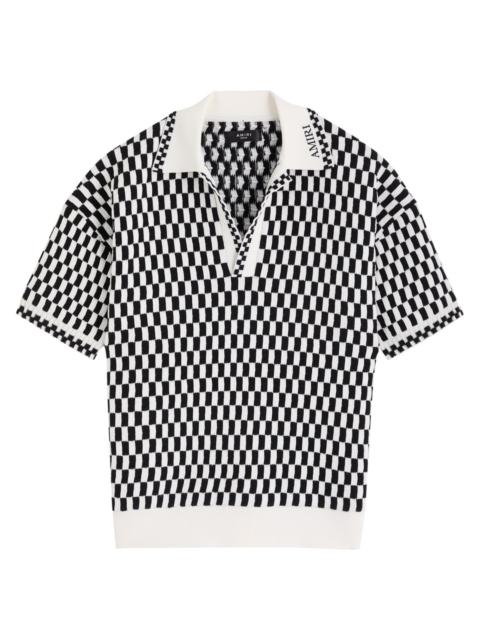 AMIRI Amiri Checked Wool-blend Polo Shirt