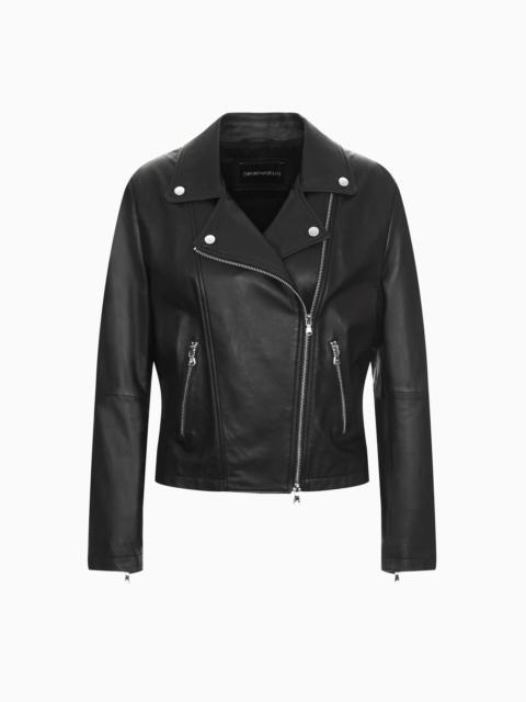 EMPORIO ARMANI Nappa-lambskin biker jacket