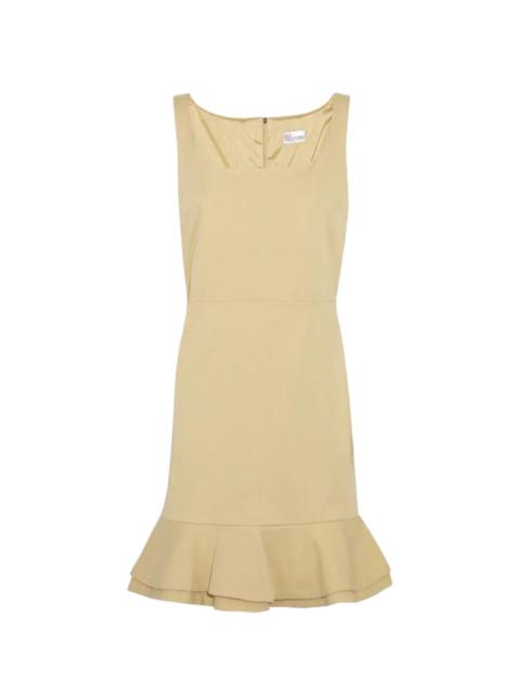 RED Valentino Beige Sleeveless Flounce Hem Dress